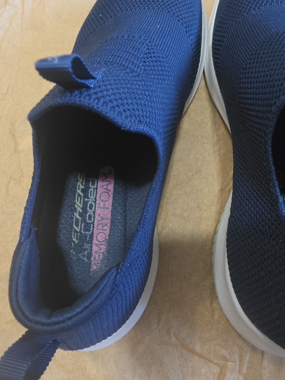 Skechers Womens' Navy Slip-On Memory Foam Sneaker